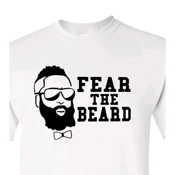 Fear The Beard Mens James Harden Shirt Size Medium‎ Gildan Cotton Graphic NBA - Picture 2 of 6